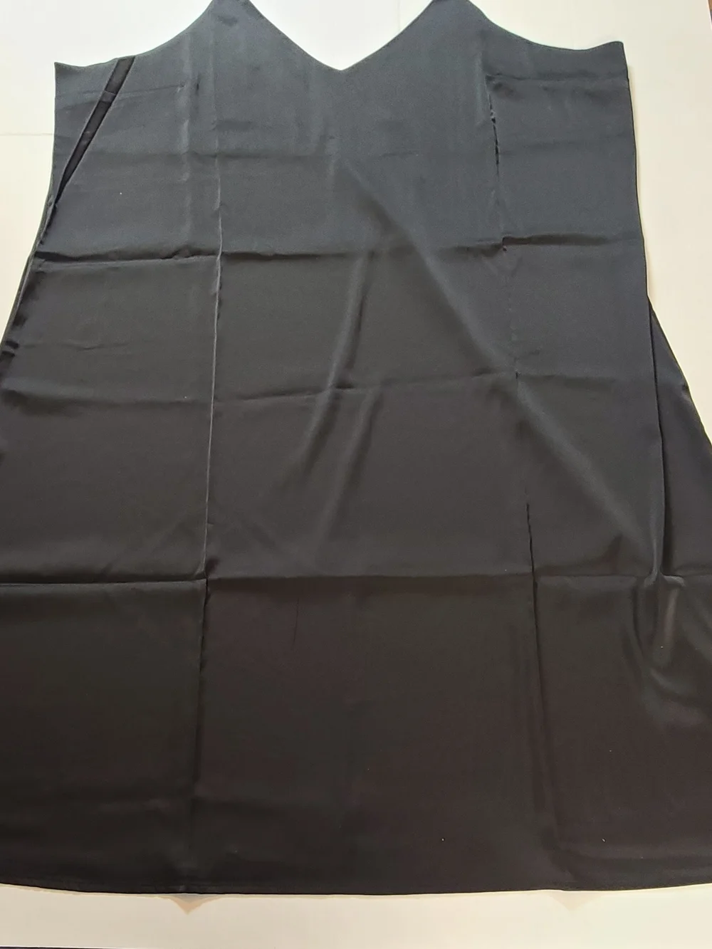 The Drop Elegant Black Satin Slip Dress w Adjustable  Spaghetti Straps Women 4X - Picture 10 of 11